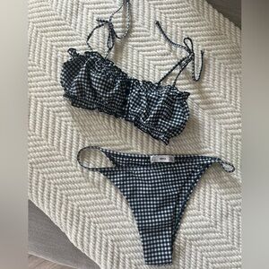 Gingham bikini set size S - brand Mango